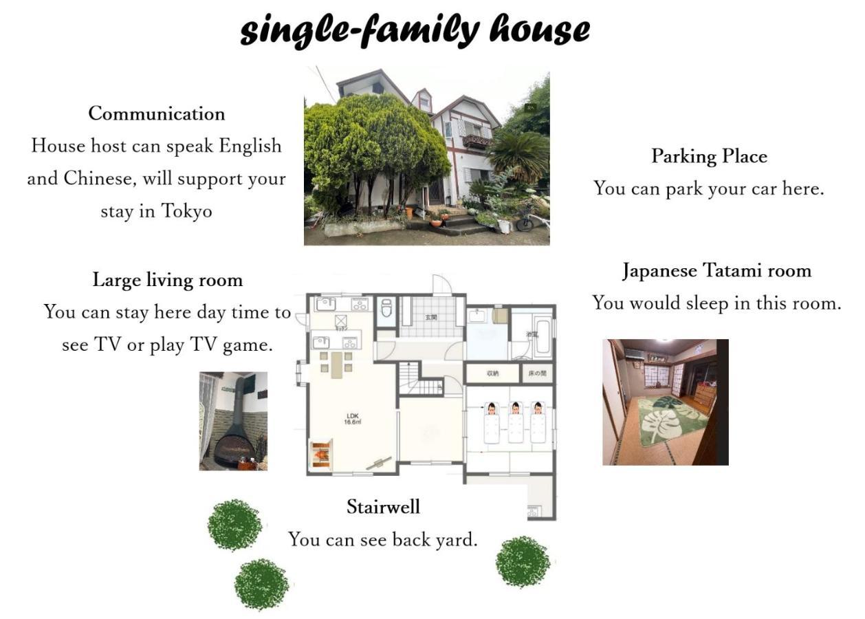Tatami Room & Living Room Equipped With Multinational Tv And Fire, Bbq Corner In Tokyo Downtown House Exterior foto